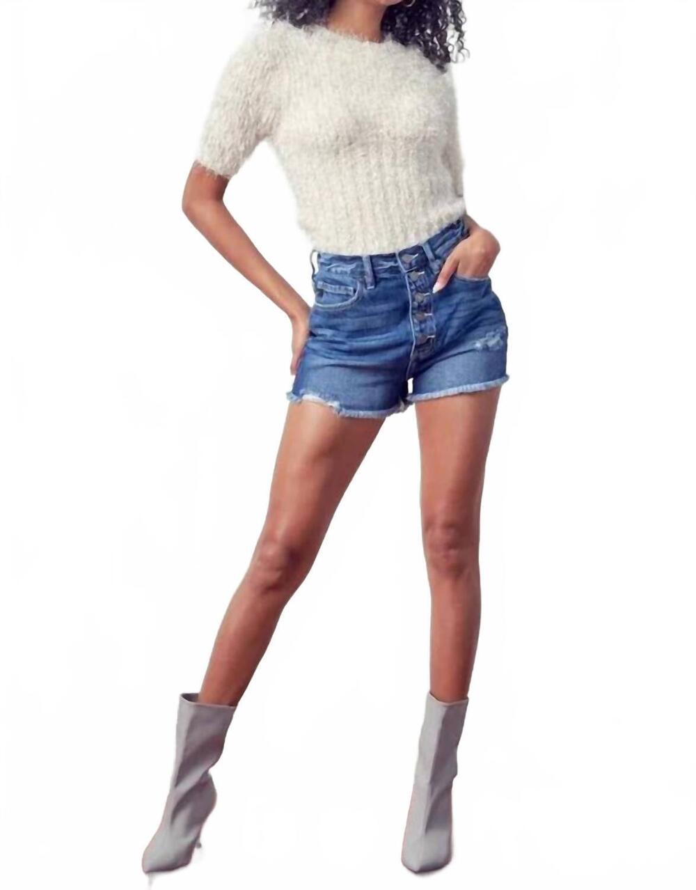 NEW KANCAN next door high rise shorts in dark wash